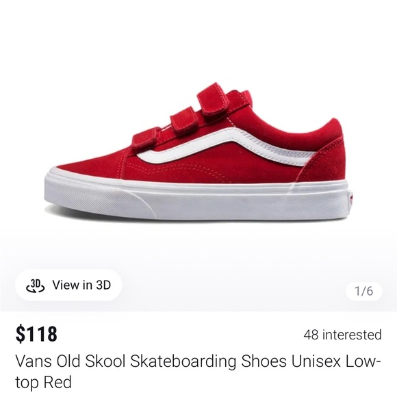 Rare Vans old skool skateboarding shoes red. Unisex. Size 4.5 / 6 - Picture 2 of 11